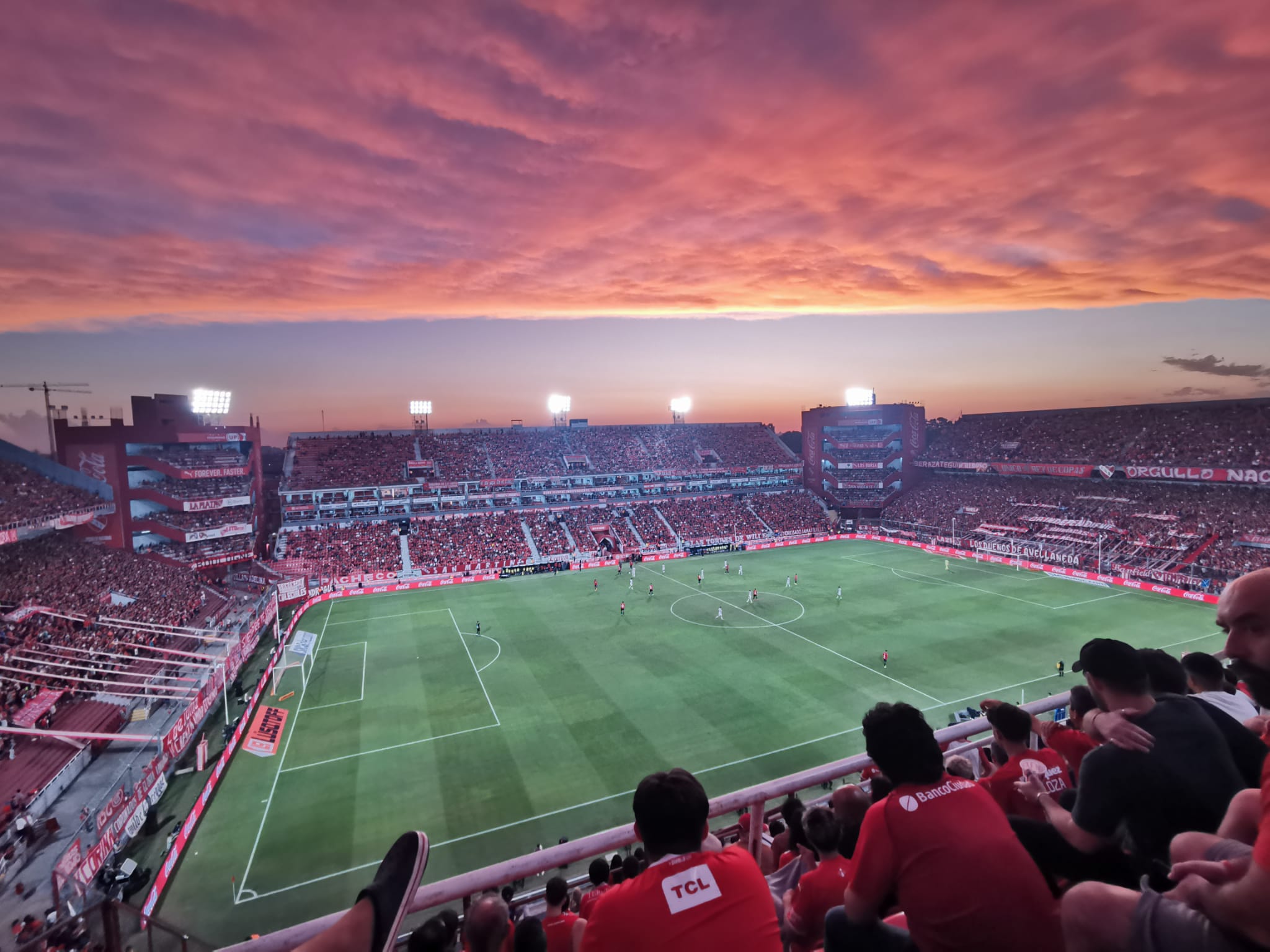 Inside a football stadium in Buenos Aires