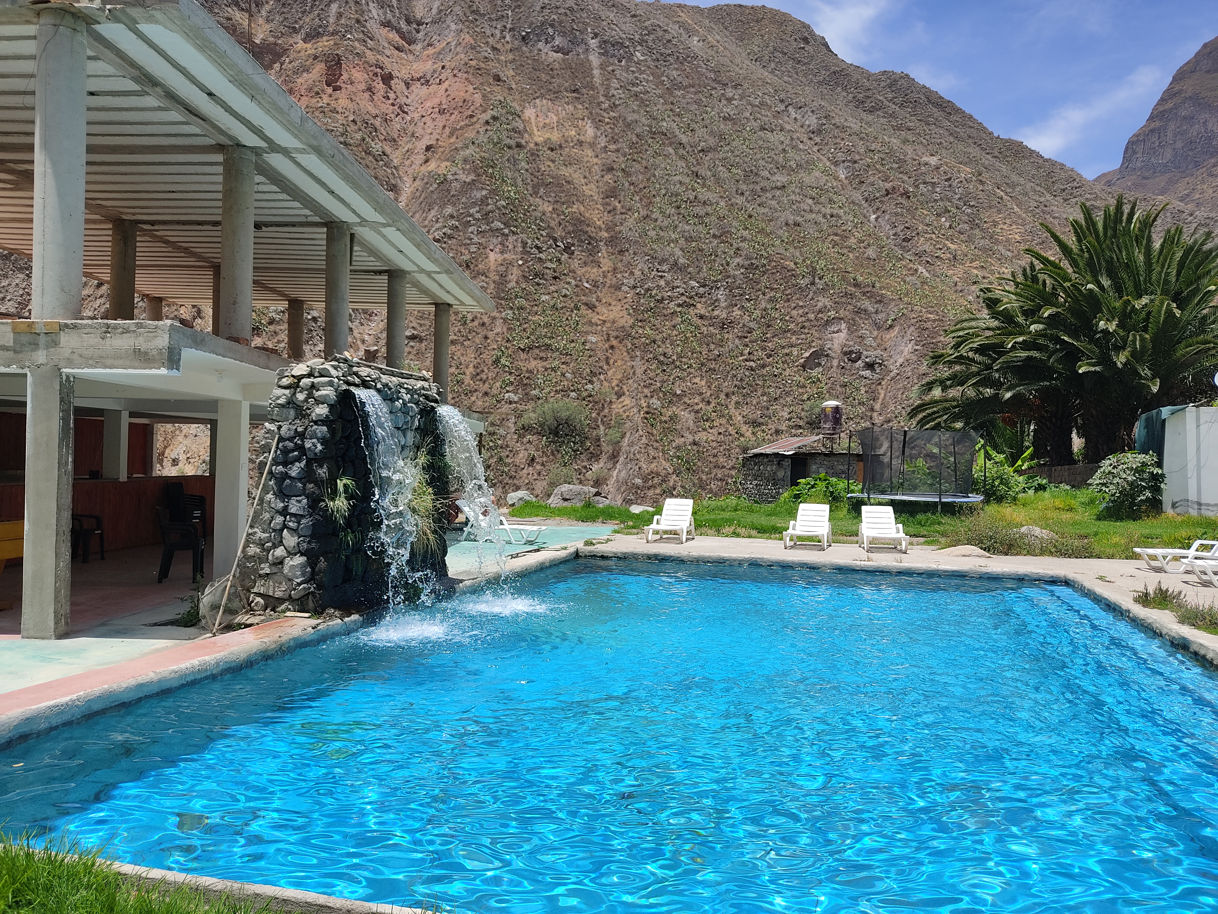 The oasis swimming pool in the Colca Canyon