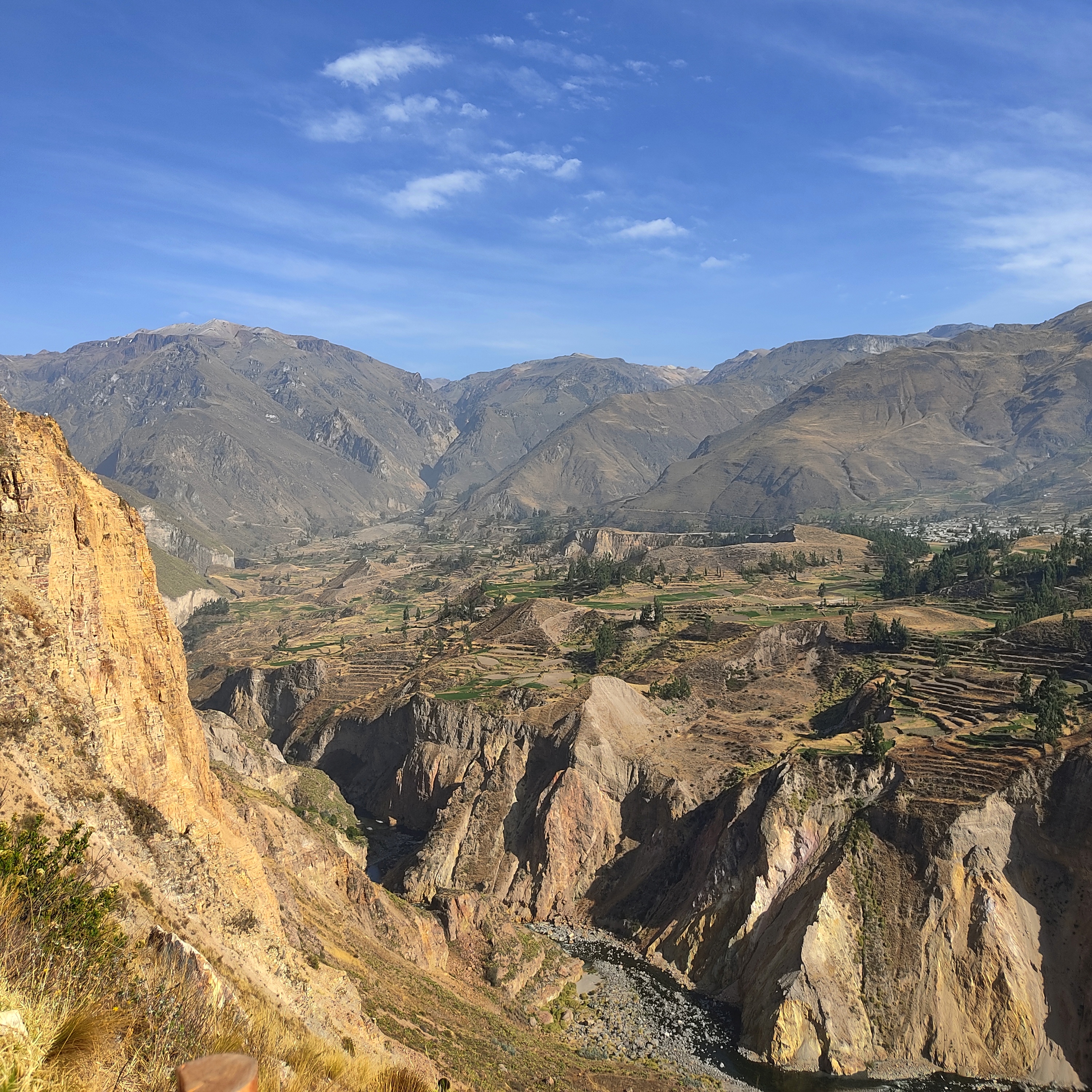 Looking down at the start of the Colca canyon