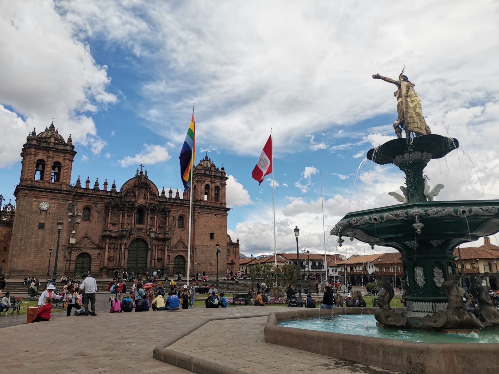The fountain at the main square in Cusco