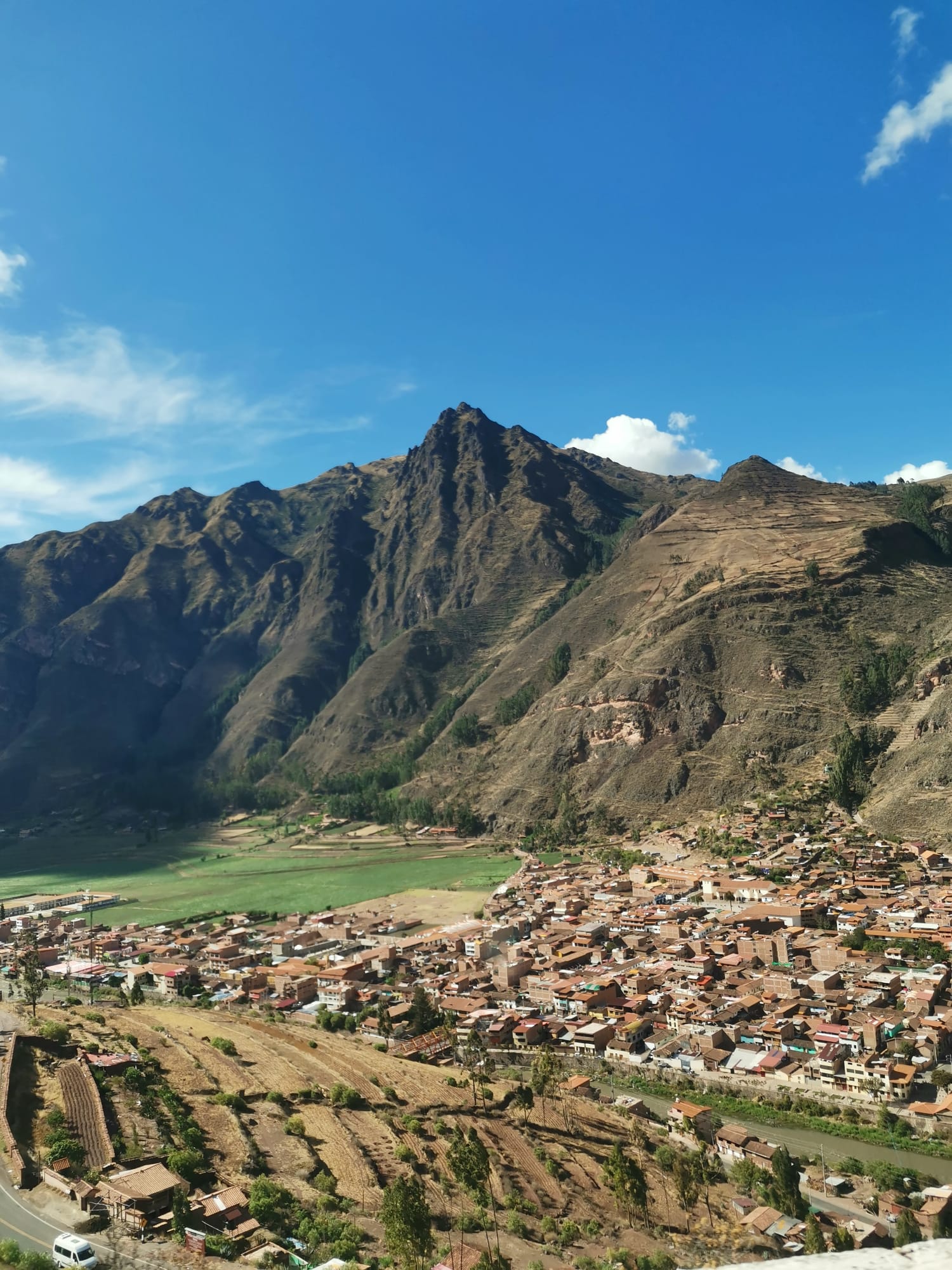 A view from the hill overlooking the small town of Pisac