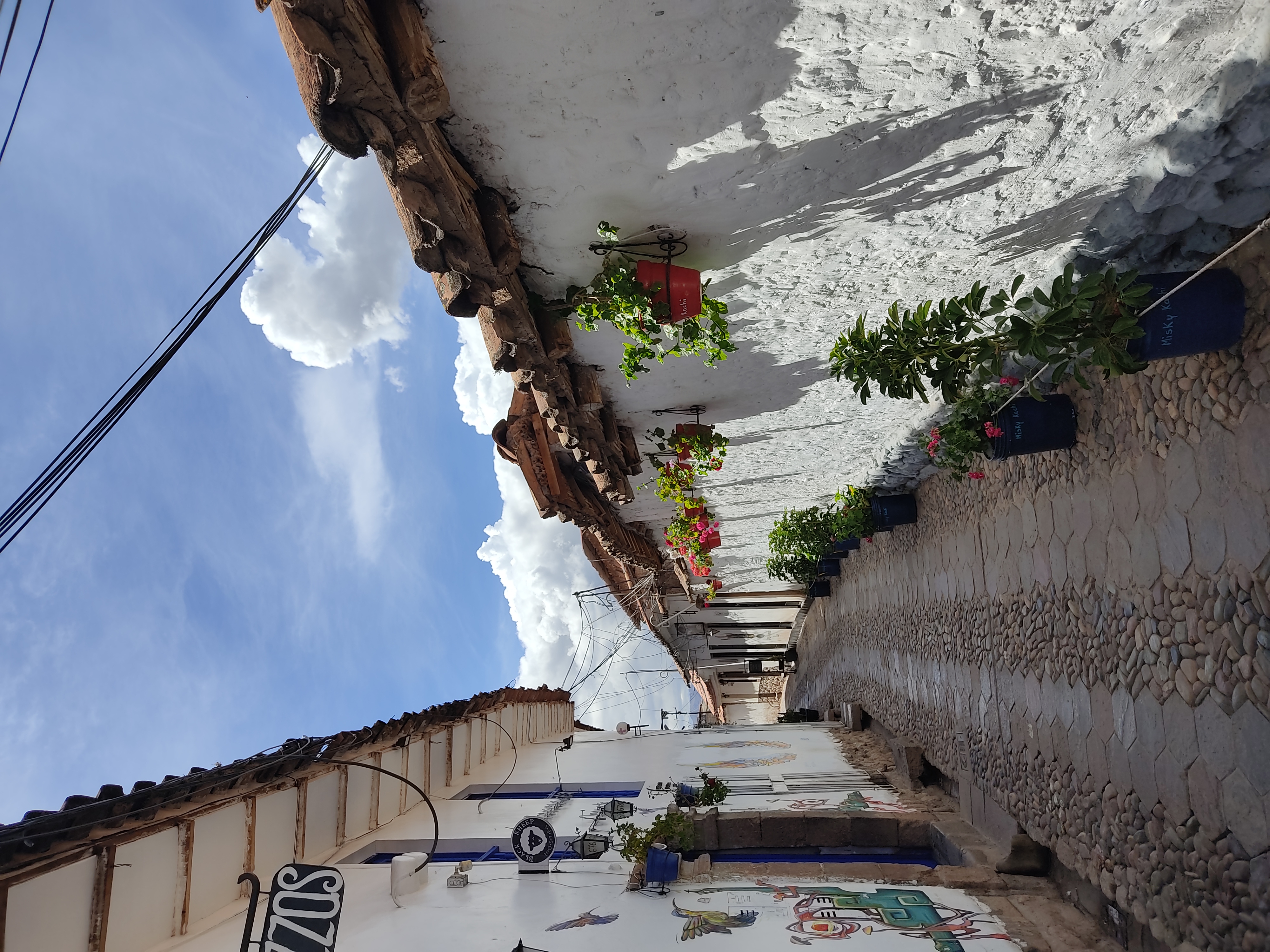 White painted streets in San Blas, Cusco