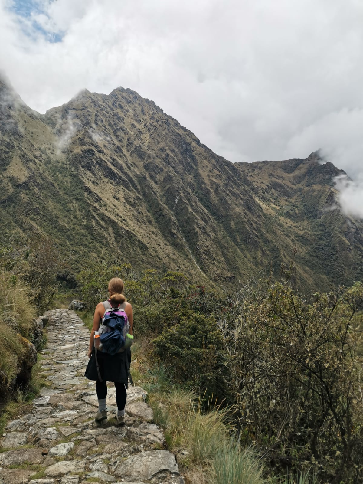 Walking along the Incan pathway