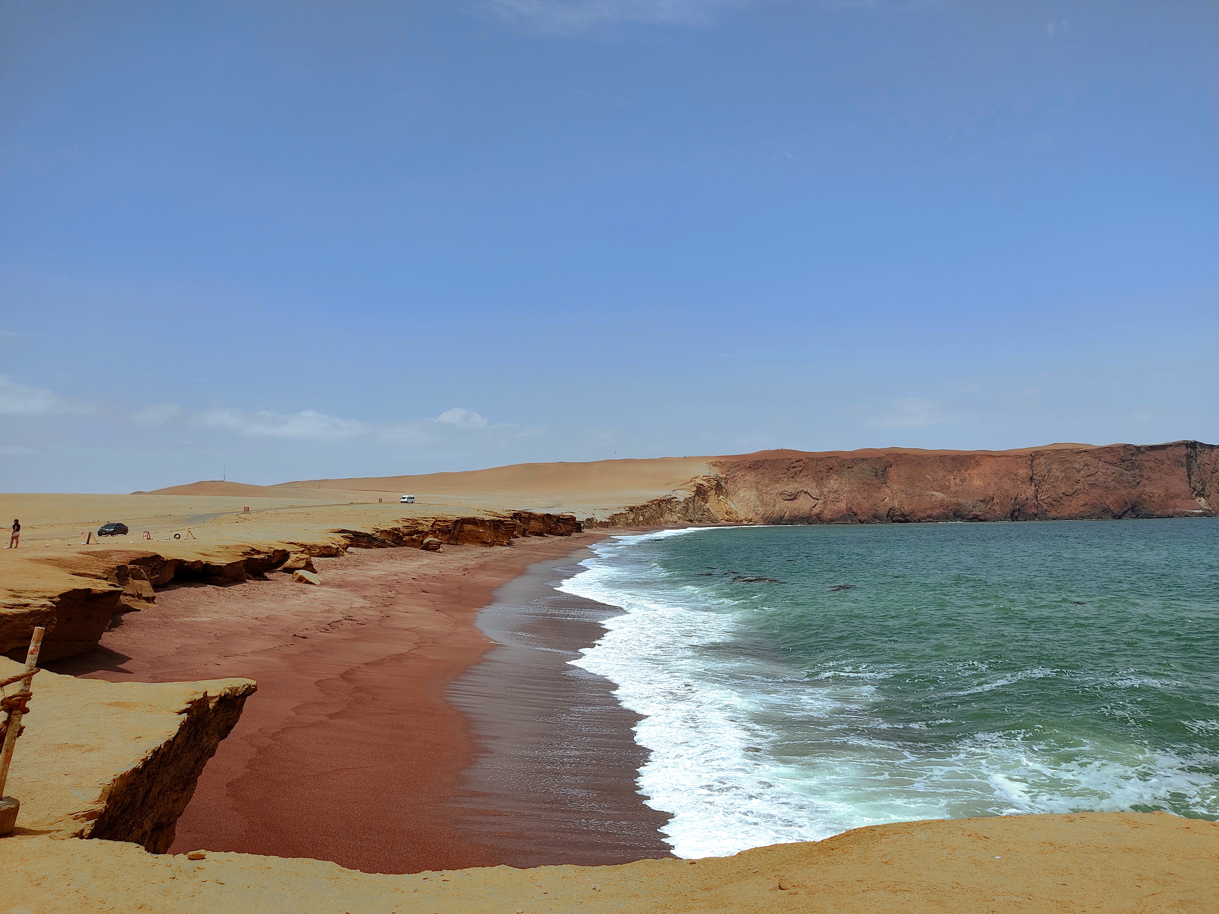 Cycling through Paracas narional reserve in Peru