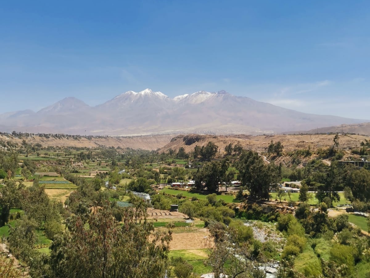 A view from Mirador Yanahuana of El Misti Volcano