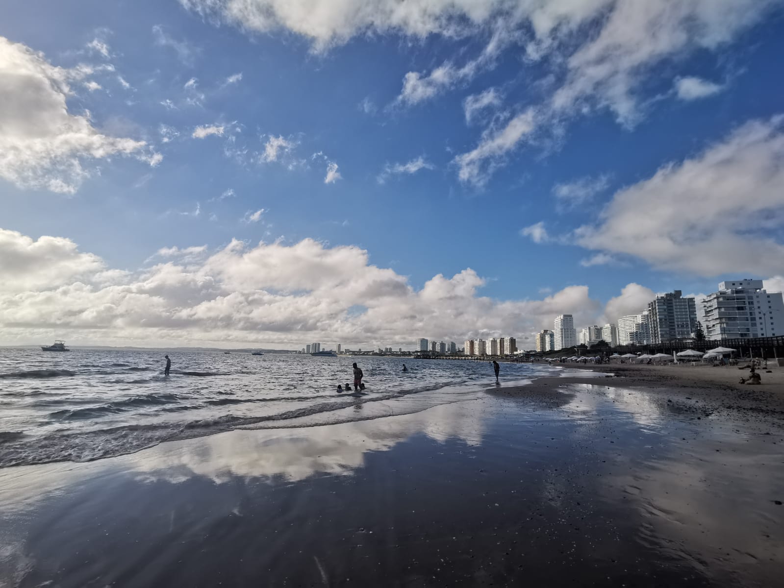 A sandy beach in the resort city of Punta del Este